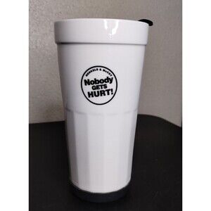 Henkels & McCoy "Nobody Gets Hurt" Classic White Logo Tall Coffee Cup Mug 16 oz.